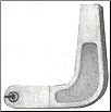 Illustration of a mechanical L-shaped pipe component.