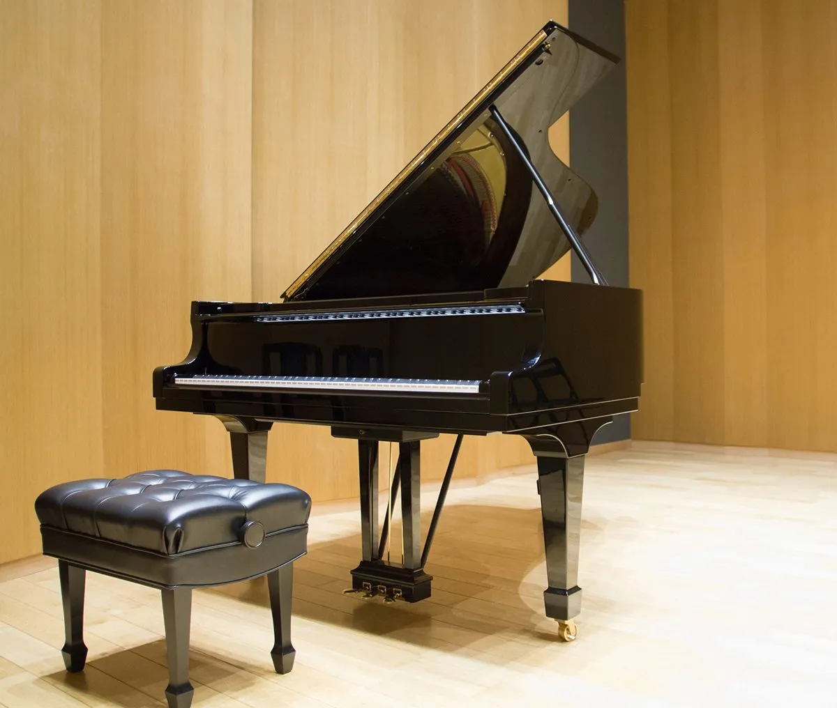 Grand piano on a theater stage