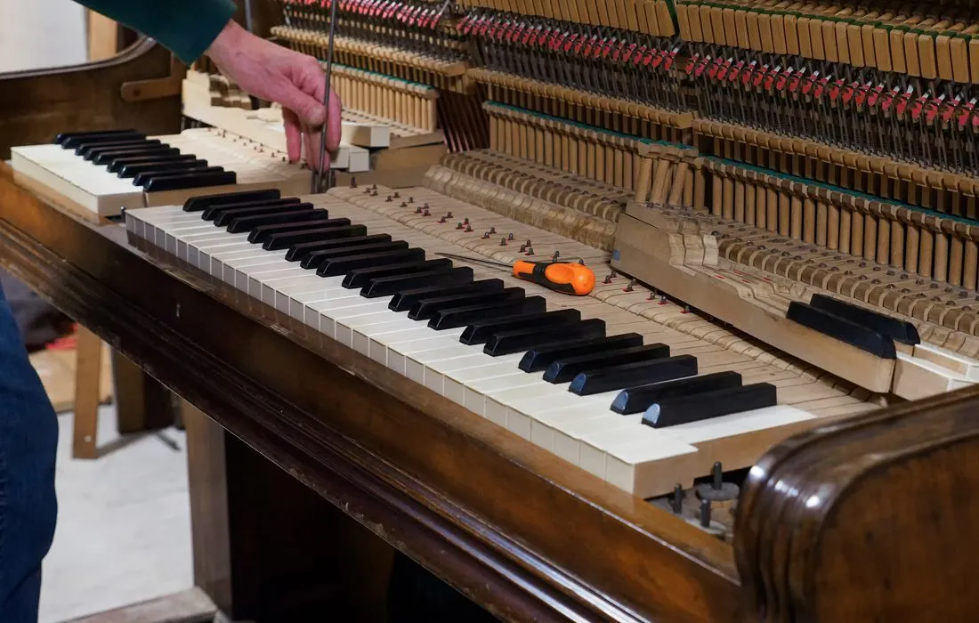 Piano tuning in progress