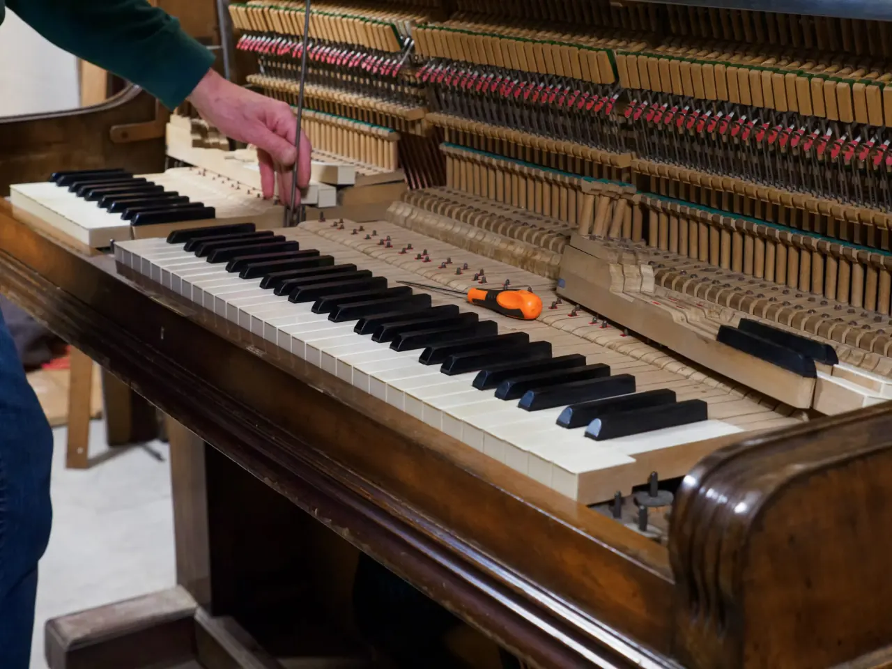 Piano tuning in progress